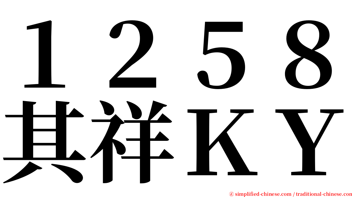 １２５８其祥ＫＹ serif font