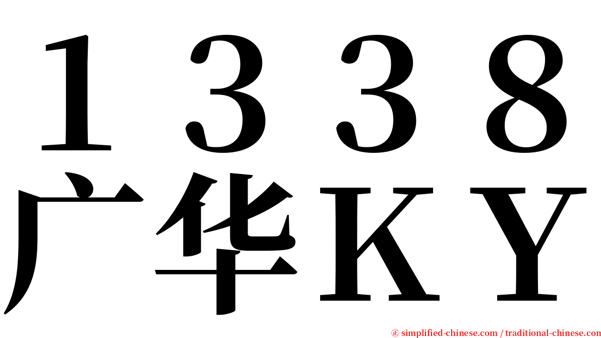 １３３８广华ＫＹ serif font