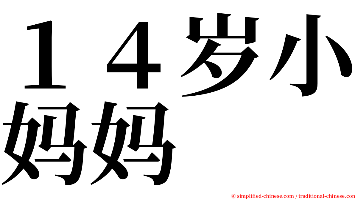 １４岁小妈妈 serif font