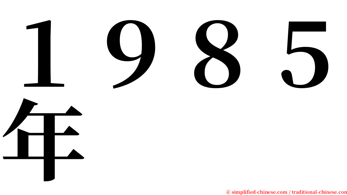 １９８５年 serif font