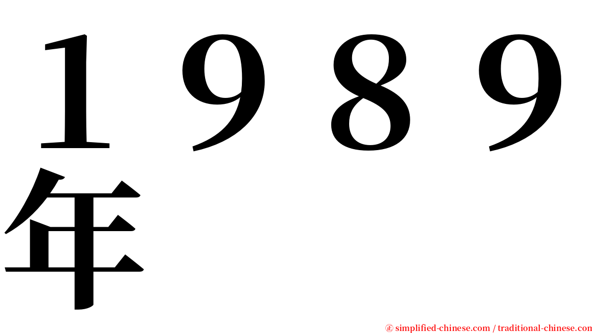 １９８９年 serif font