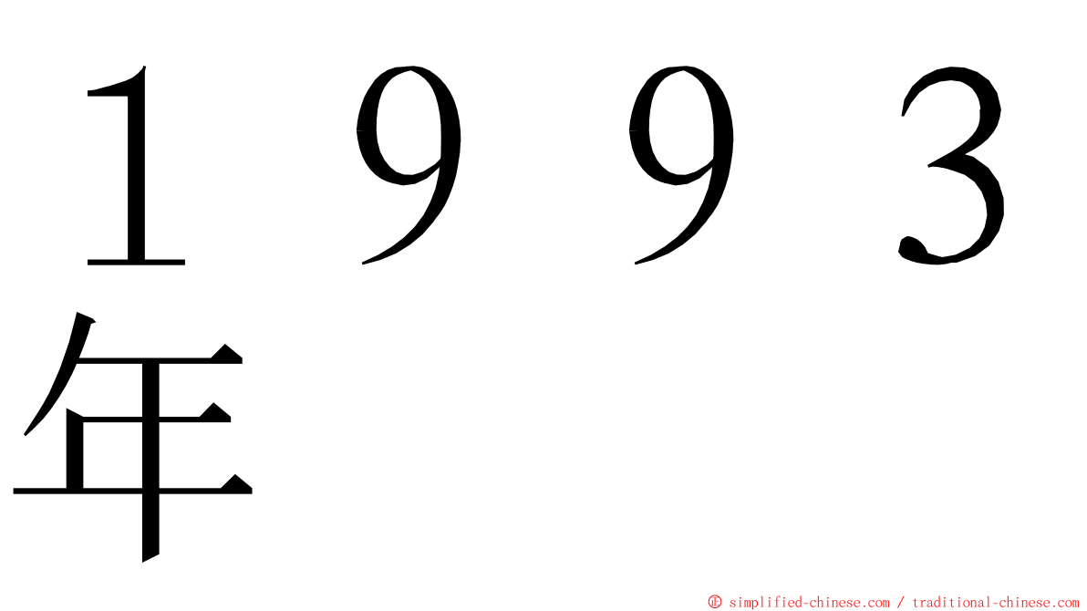 １９９３年 ming font