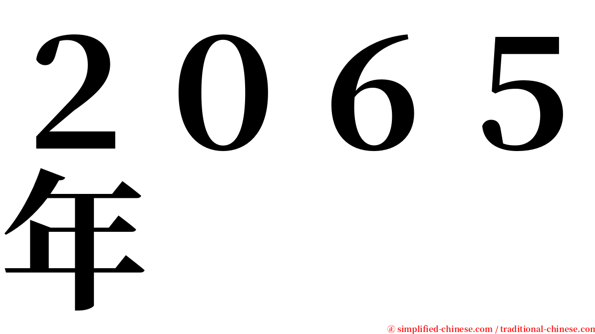 ２０６５年 serif font