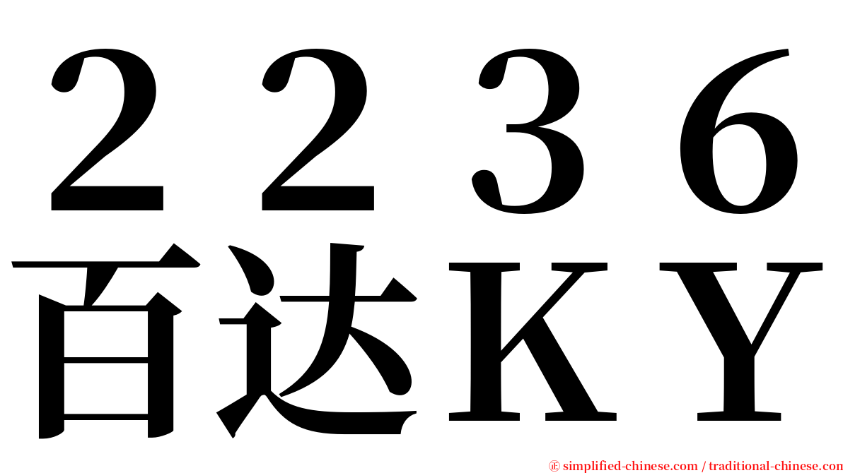 ２２３６百达ＫＹ serif font