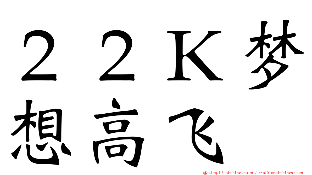 ２２Ｋ梦想高飞