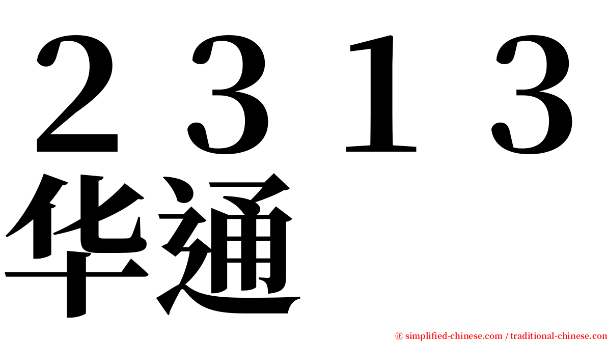 ２３１３华通 serif font