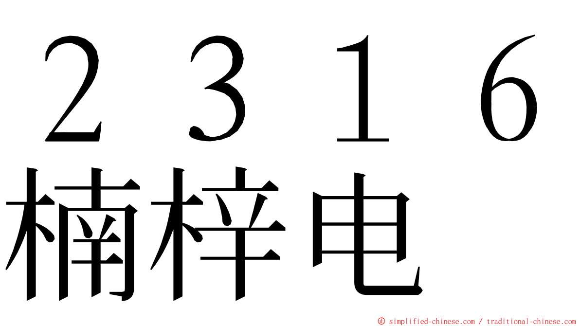 ２３１６楠梓电 ming font