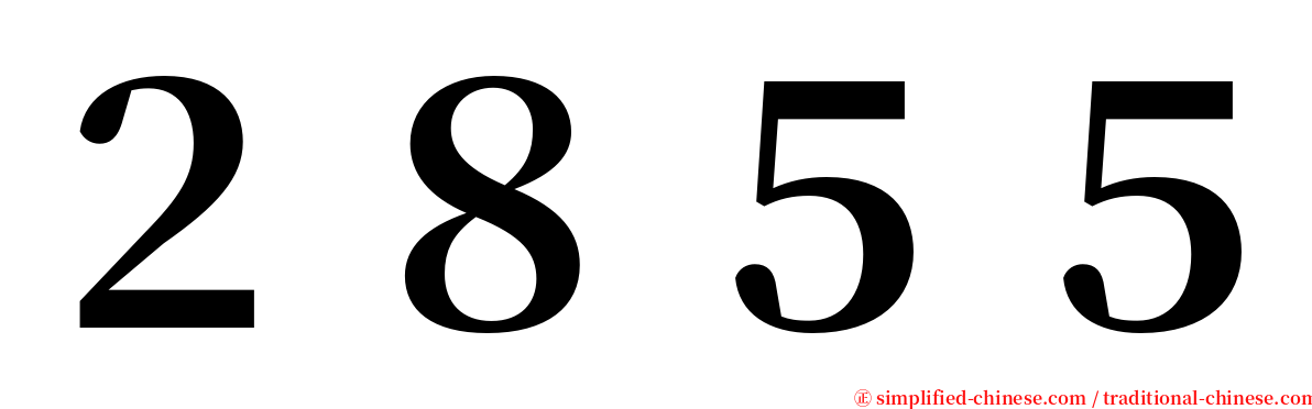 ２８５５ serif font