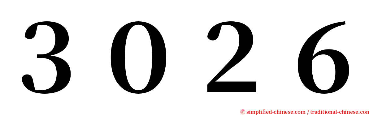 ３０２６ serif font