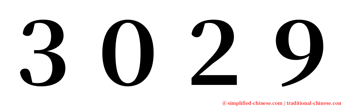 ３０２９ serif font