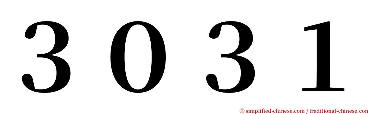 ３０３１ serif font