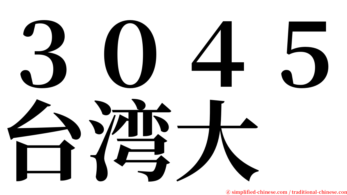 ３０４５台湾大 serif font