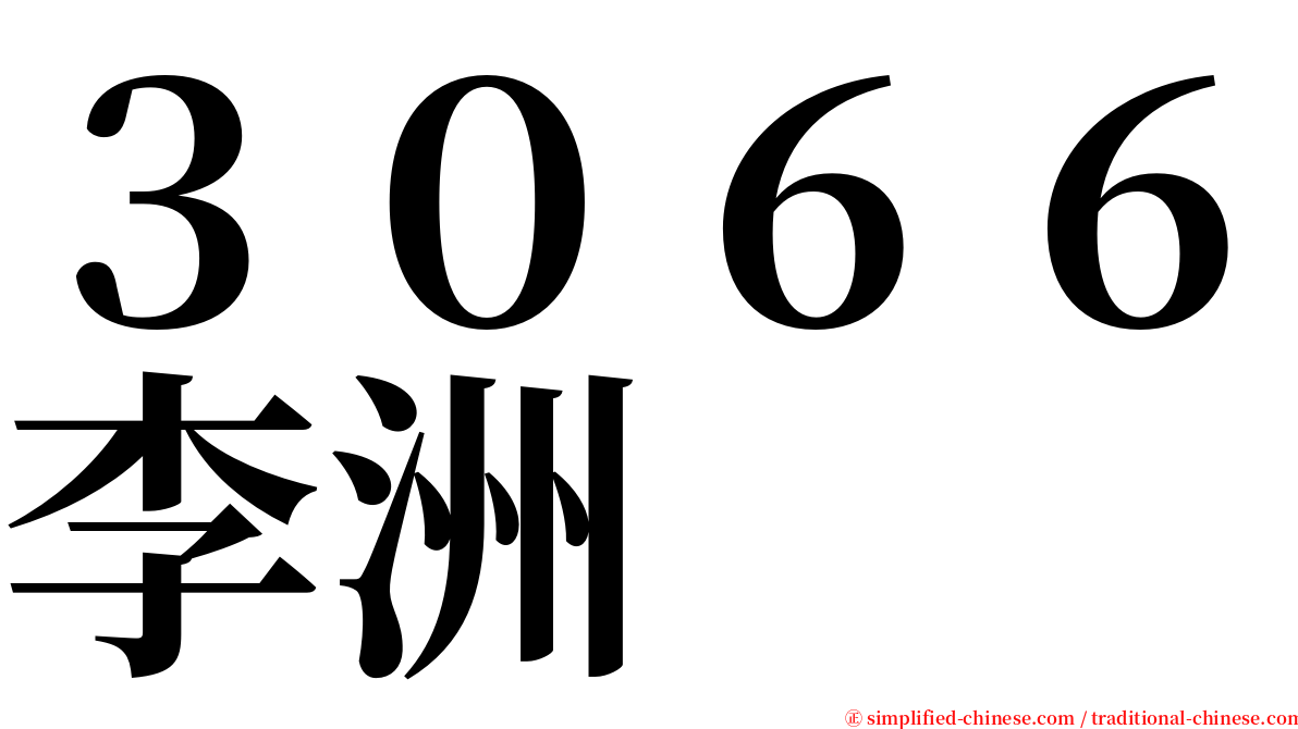 ３０６６李洲 serif font