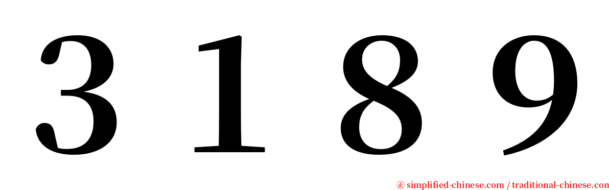 ３１８９ serif font