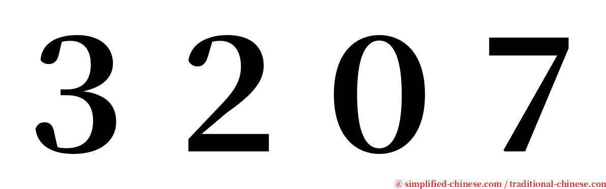 ３２０７ serif font