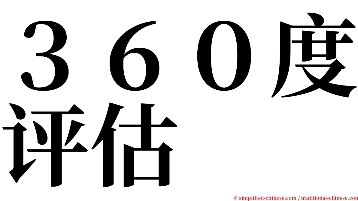 ３６０度评估 serif font