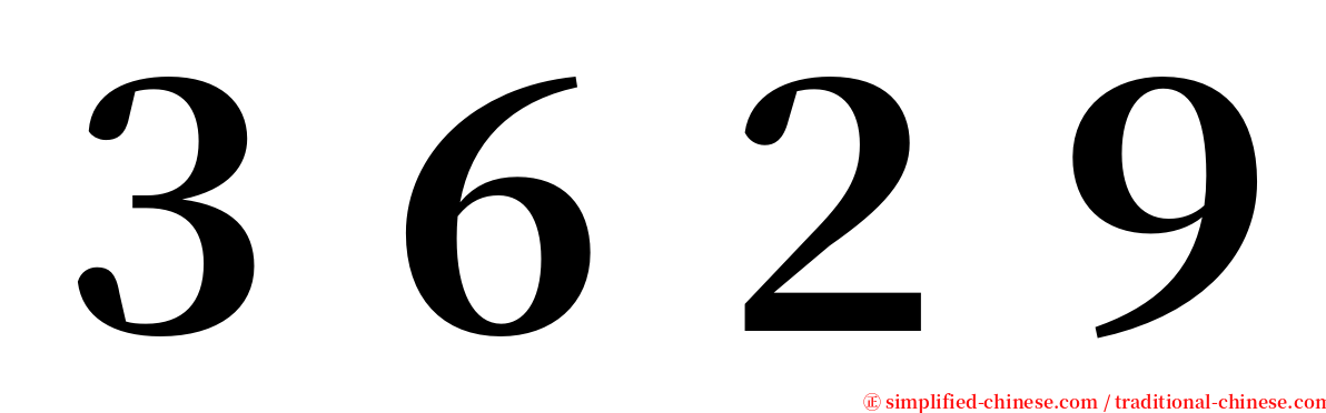 ３６２９ serif font