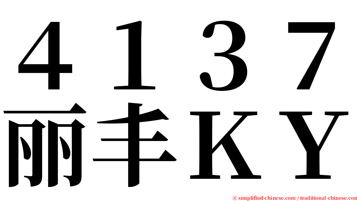 ４１３７丽丰ＫＹ serif font