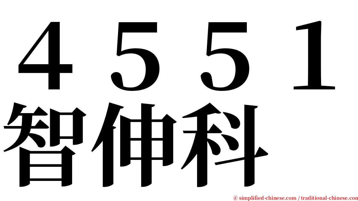 ４５５１智伸科 serif font