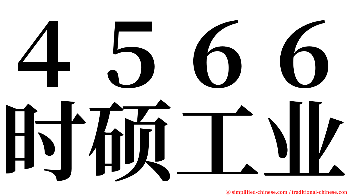 ４５６６时硕工业 serif font