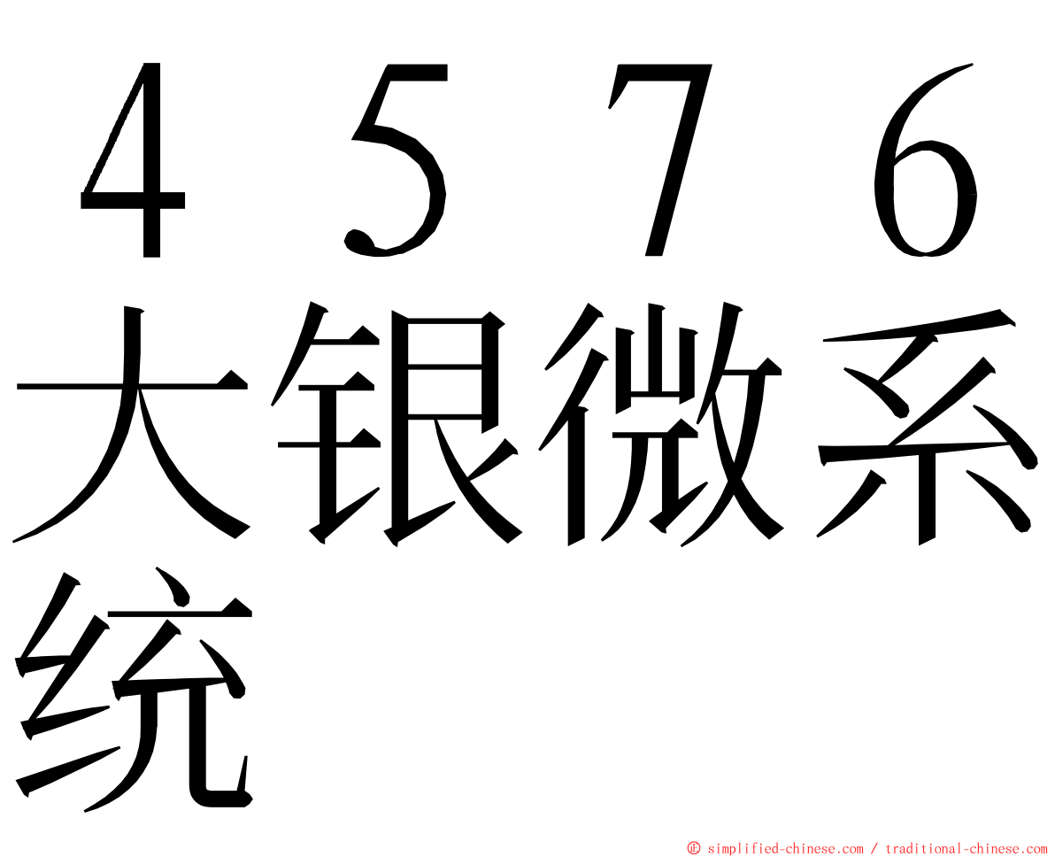 ４５７６大银微系统 ming font