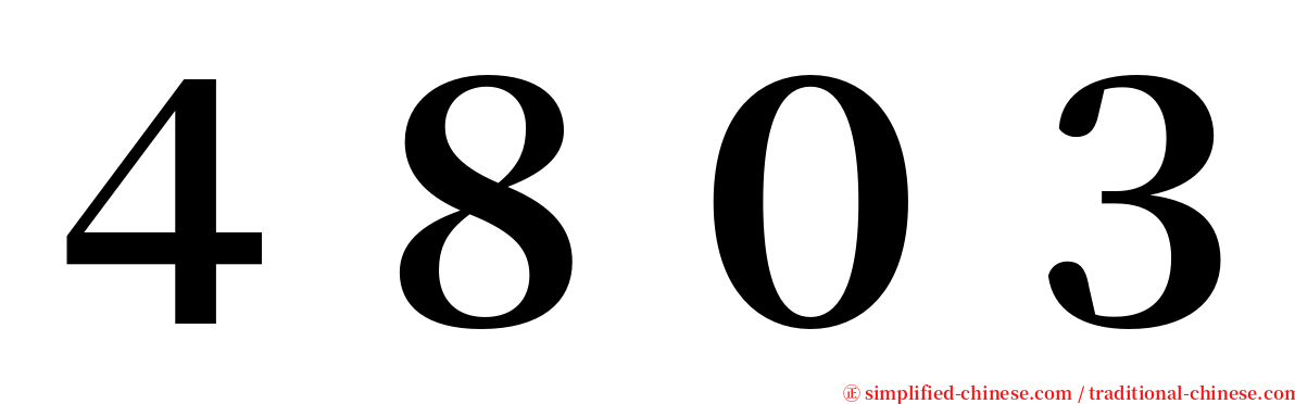 ４８０３ serif font