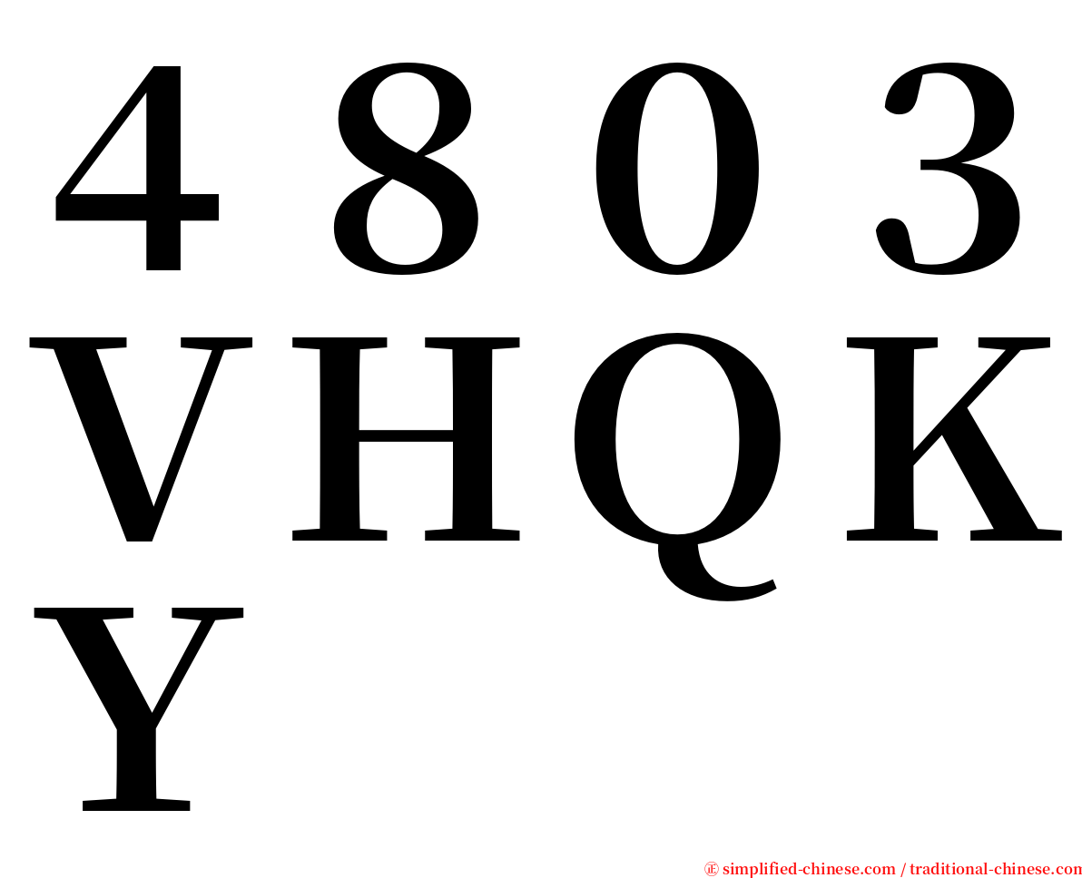 ４８０３ＶＨＱＫＹ serif font