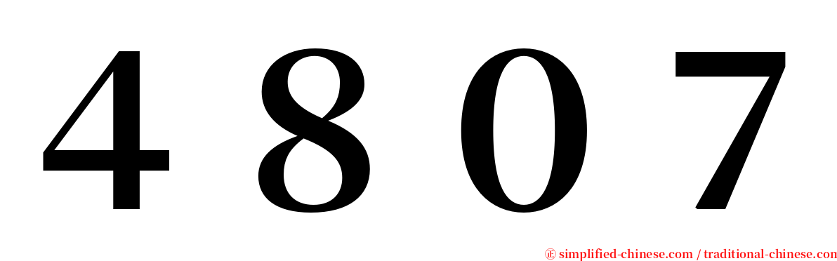 ４８０７ serif font