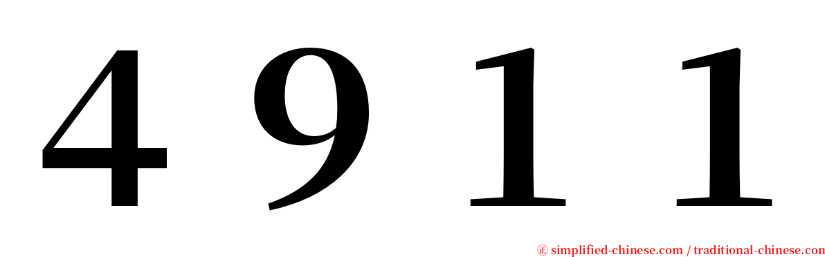 ４９１１ serif font