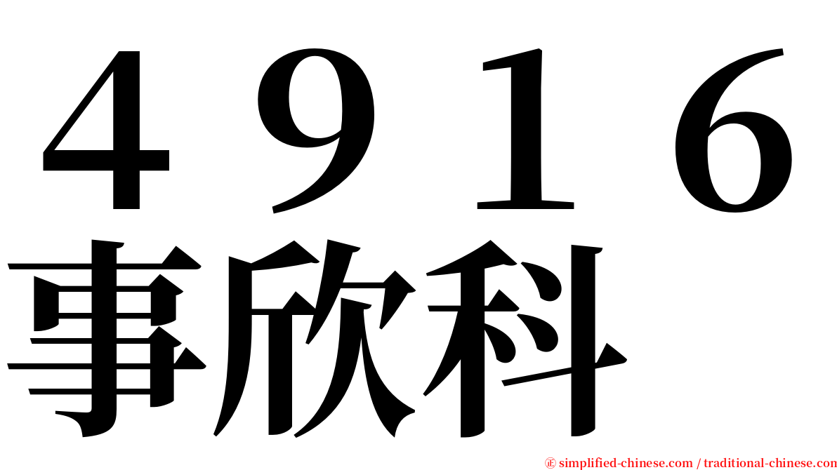 ４９１６事欣科 serif font