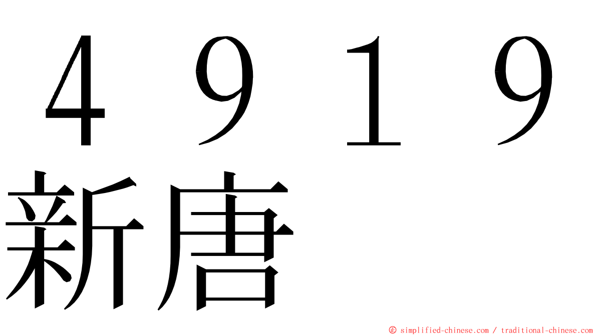 ４９１９新唐 ming font