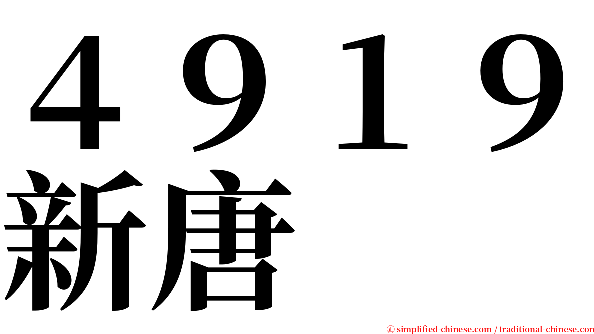 ４９１９新唐 serif font