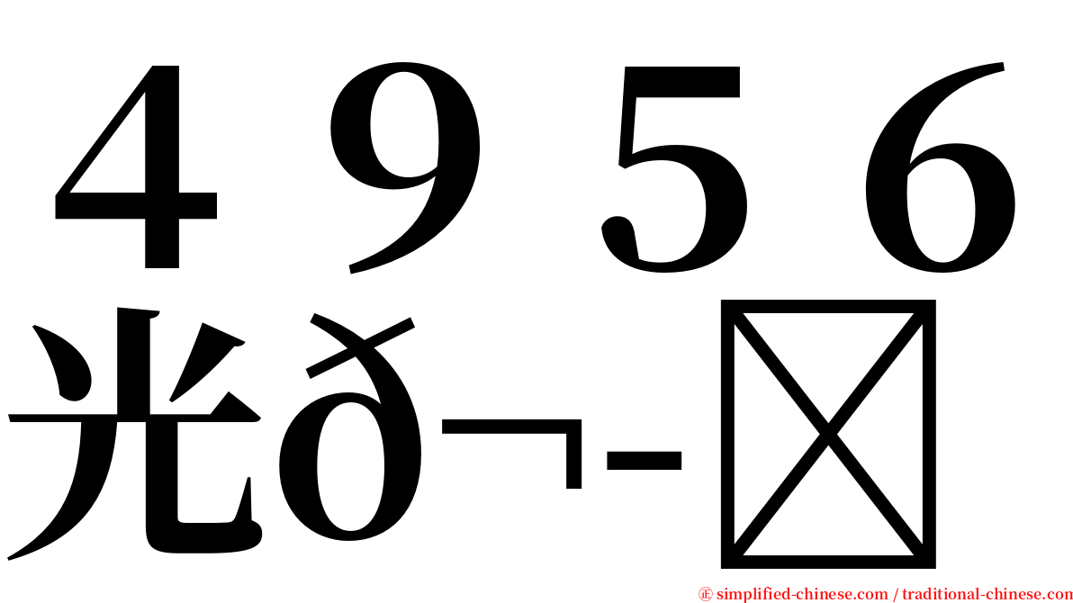 ４９５６光𬭎 serif font