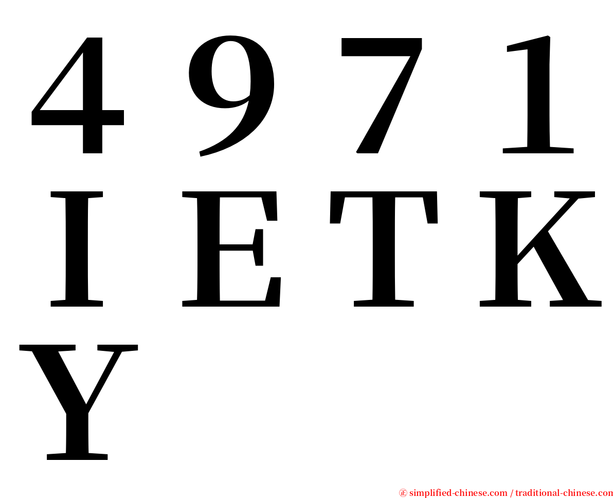 ４９７１ＩＥＴＫＹ serif font