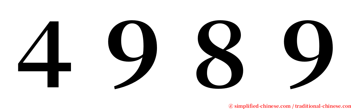 ４９８９ serif font