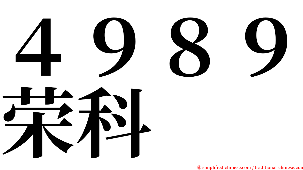 ４９８９荣科 serif font