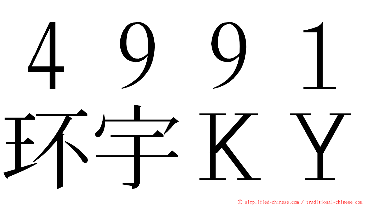 ４９９１环宇ＫＹ ming font