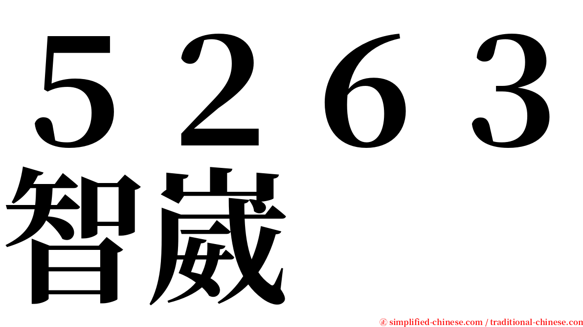 ５２６３智崴 serif font