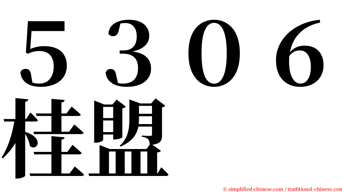 ５３０６桂盟 serif font