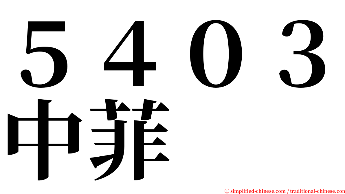 ５４０３中菲 serif font