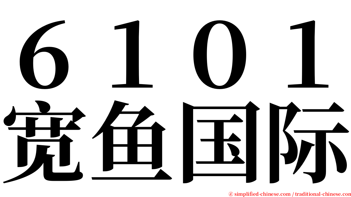 ６１０１宽鱼国际 serif font