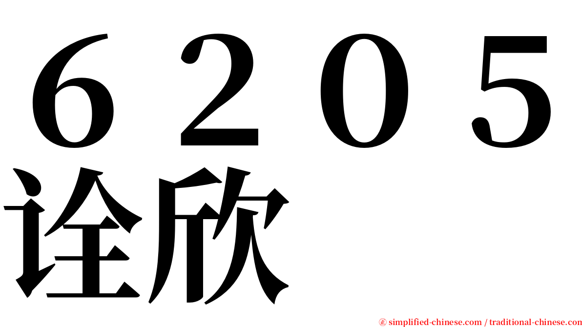 ６２０５诠欣 serif font