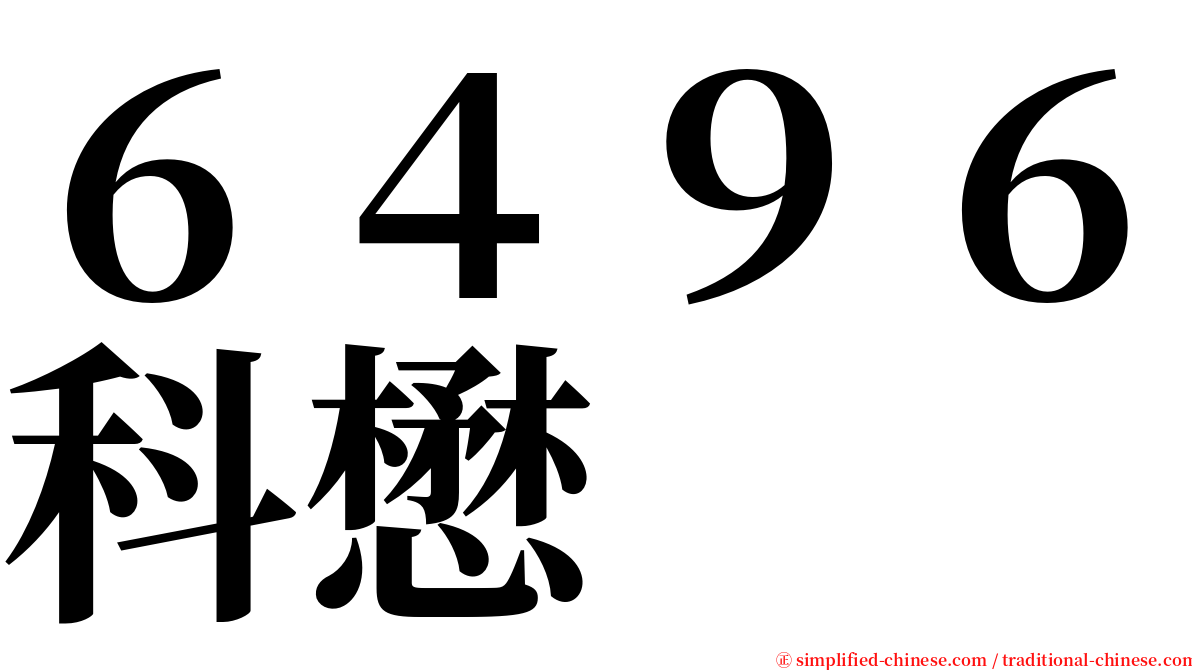 ６４９６科懋 serif font