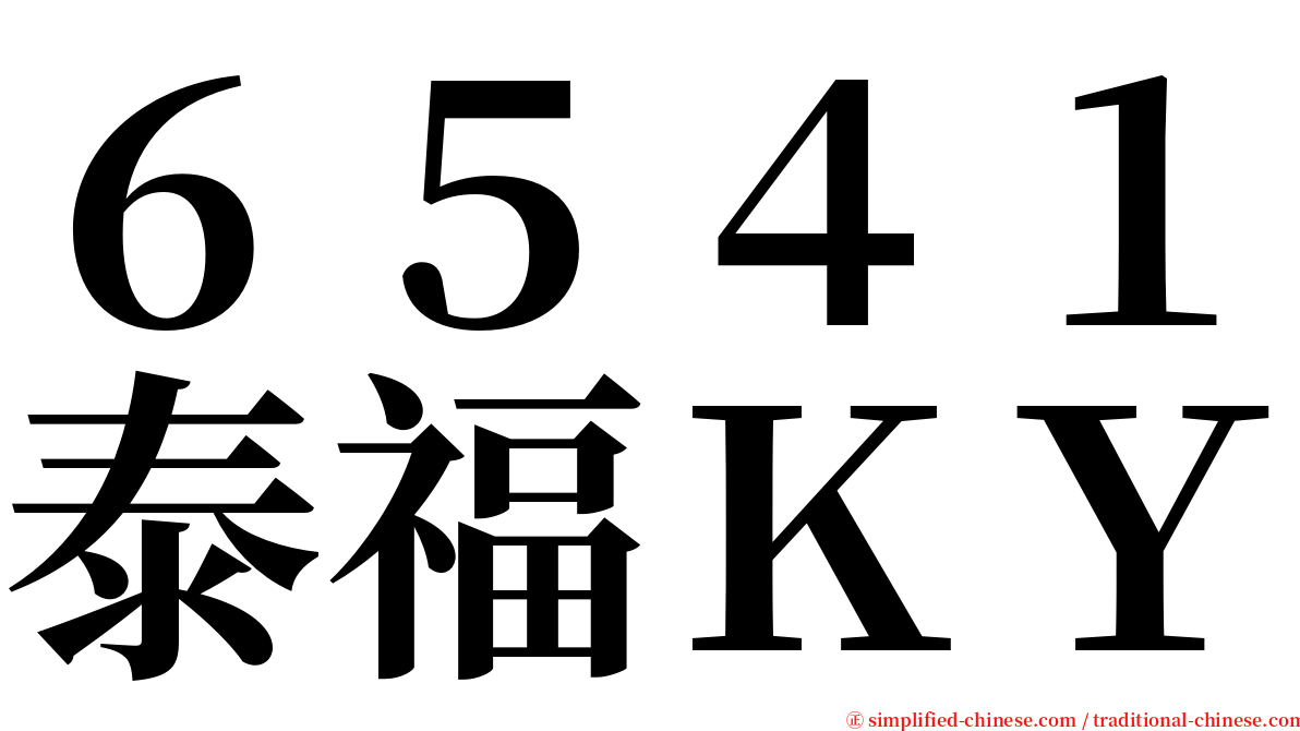 ６５４１泰福ＫＹ serif font