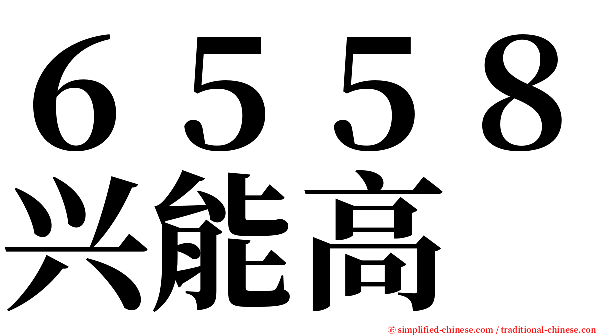 ６５５８兴能高 serif font