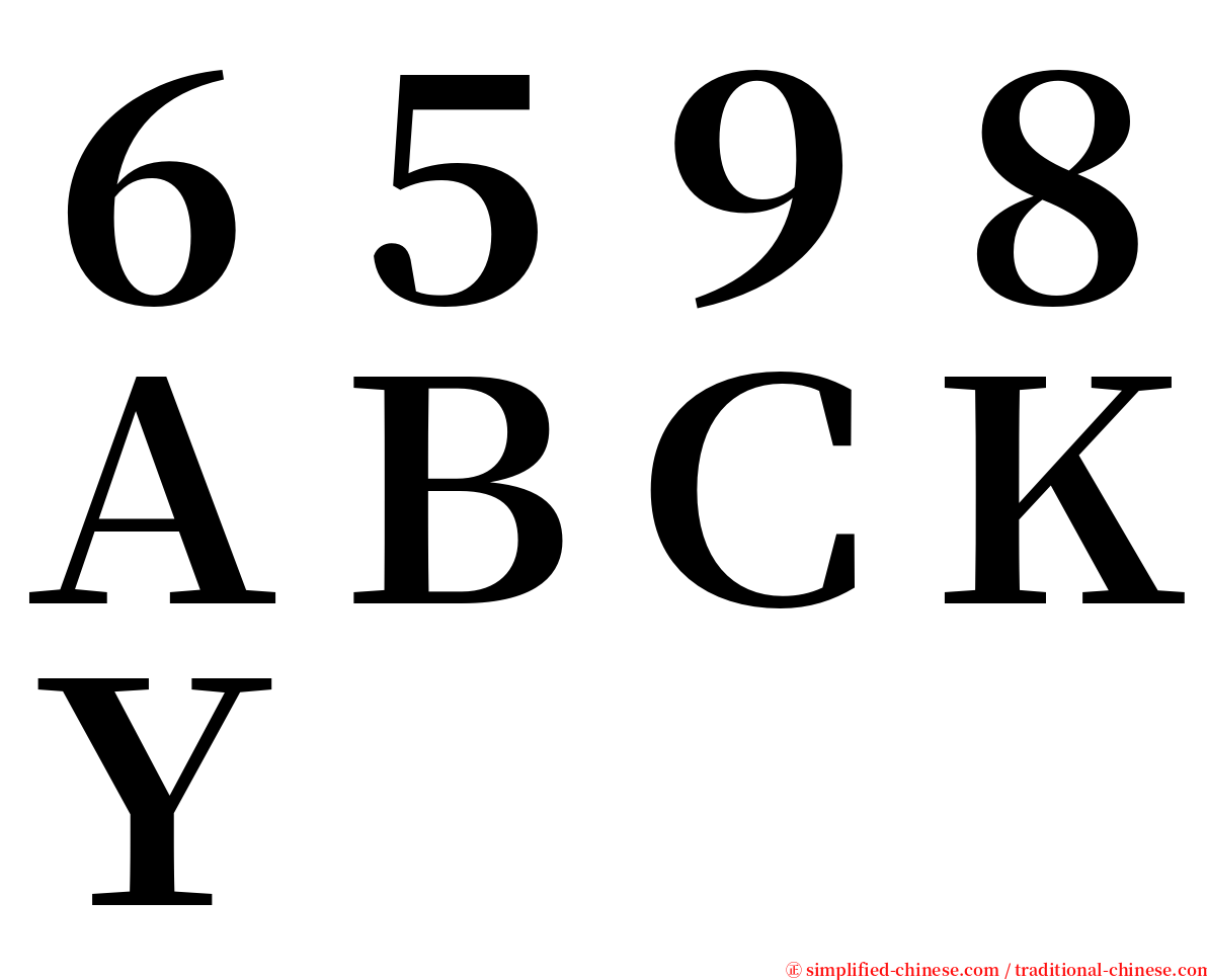 ６５９８ＡＢＣＫＹ serif font