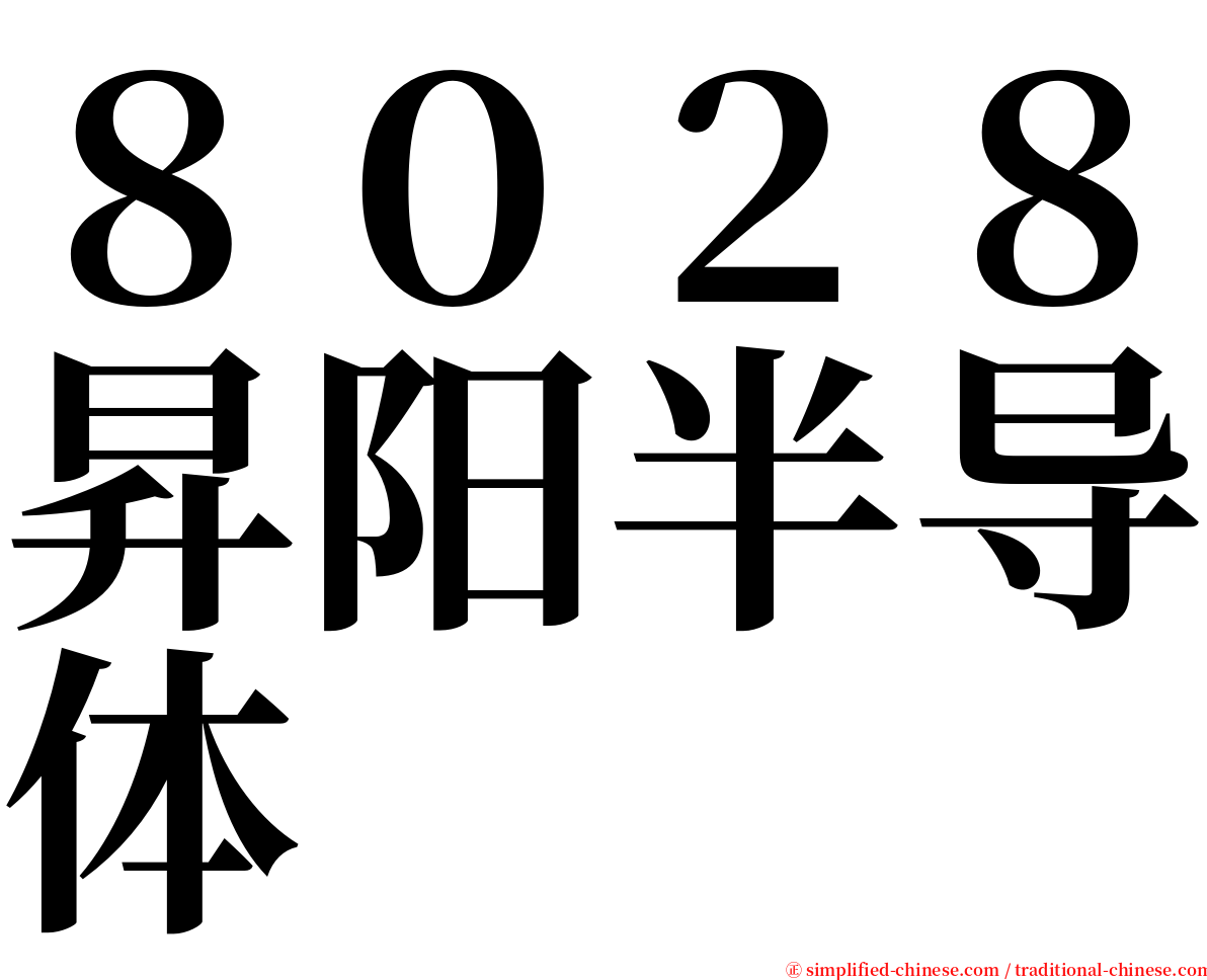 ８０２８昇阳半导体 serif font