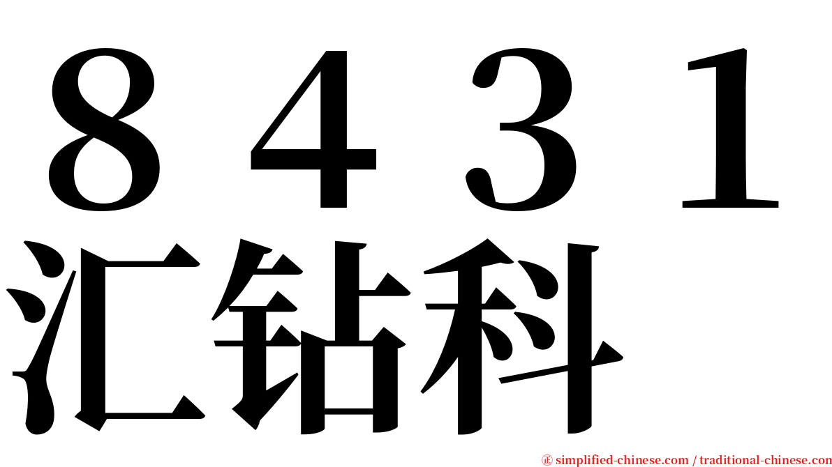 ８４３１汇钻科 serif font