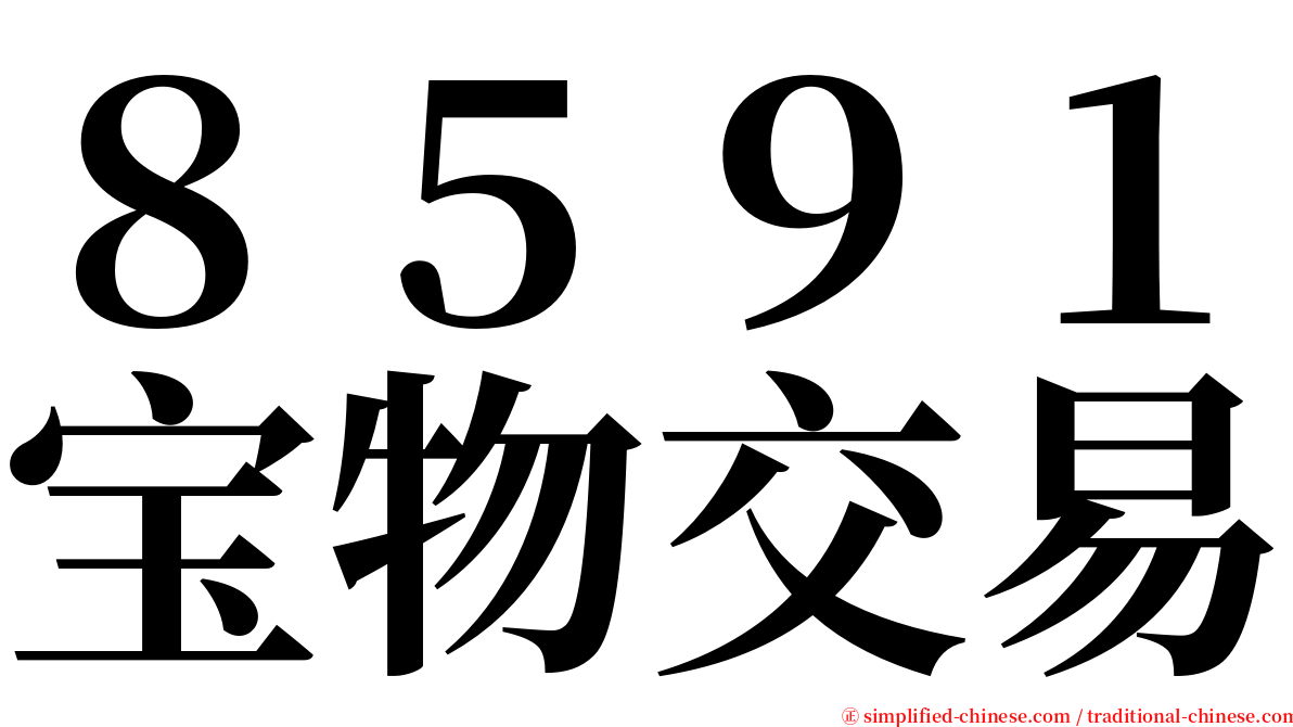 ８５９１宝物交易 serif font