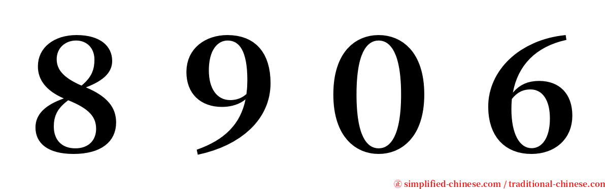 ８９０６ serif font